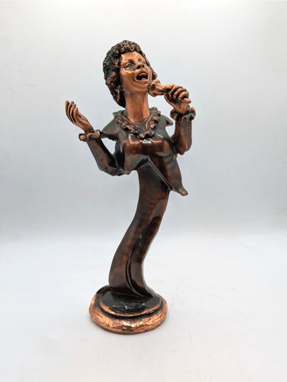 The Jazz Singer Etta James Figurine Vintage Statue Copper Tone Resin 12"